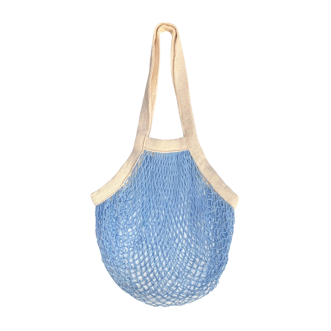 French Market Net Tote Bag with a light blue colored base.